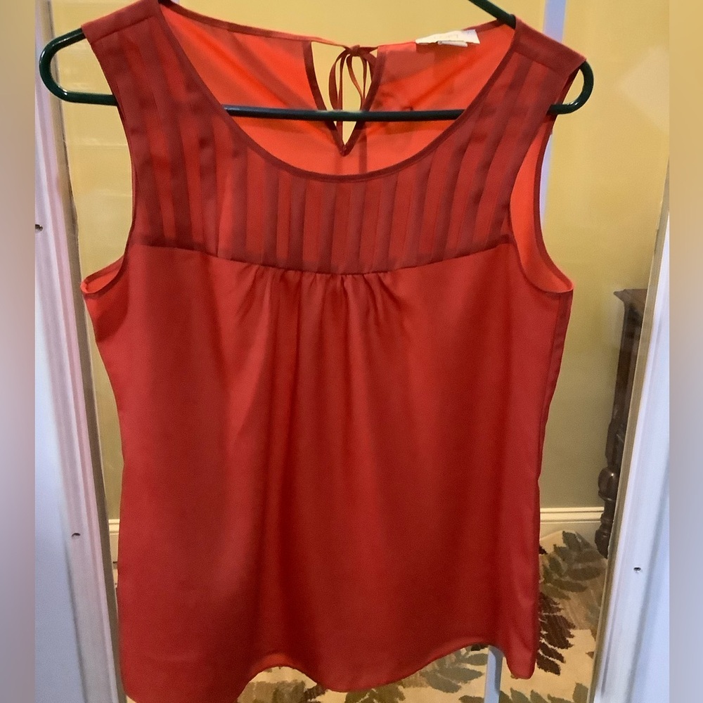 Small Orange Loft Sleeveless Top! EUC